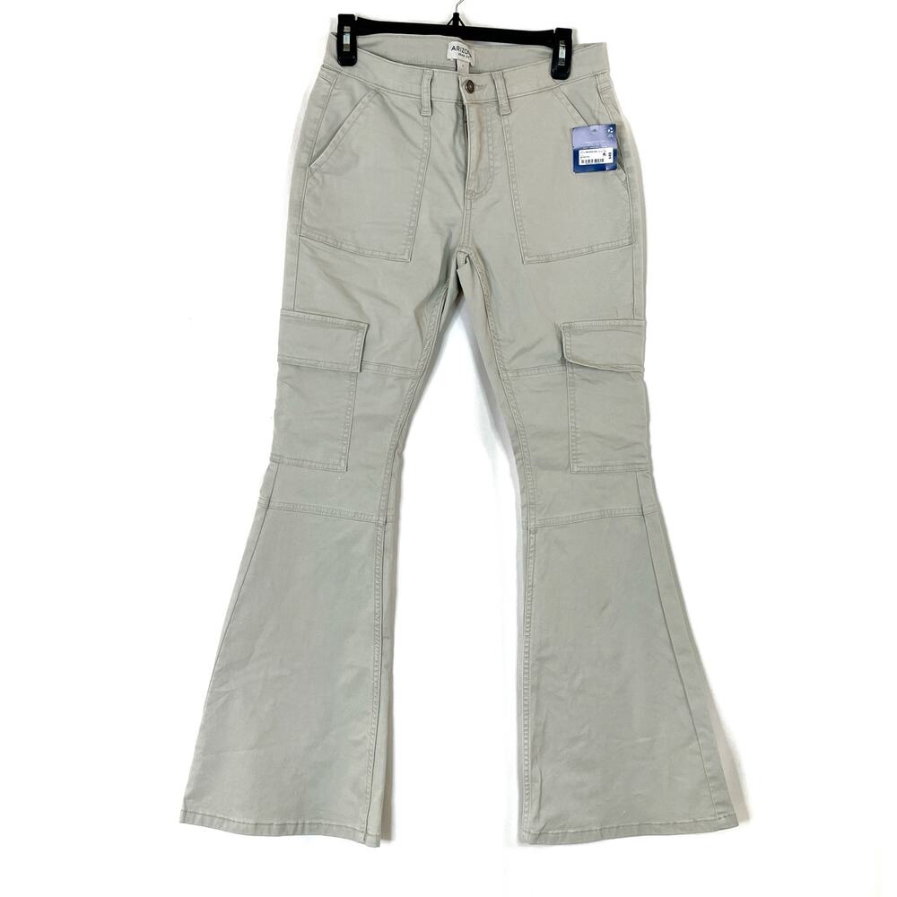 Arizona Jean Co. | Beige Moonstone Flare Cargo Pants Cotton Juniors 5